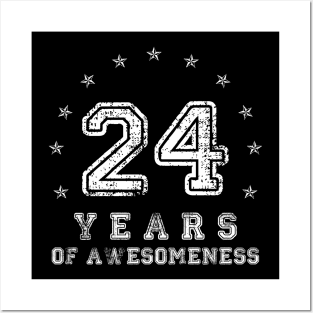 Vintage 24 years of awesomeness Posters and Art